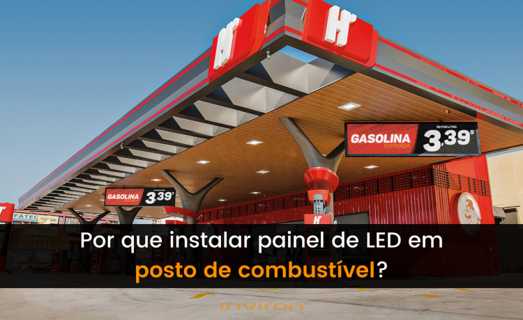 painel de LED em posto de combustível